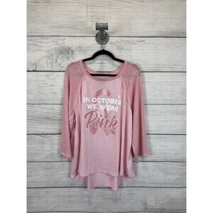 Cato Plus Size In October We Wear Pink Breast Cancer Awareness Tee Size 22/24W